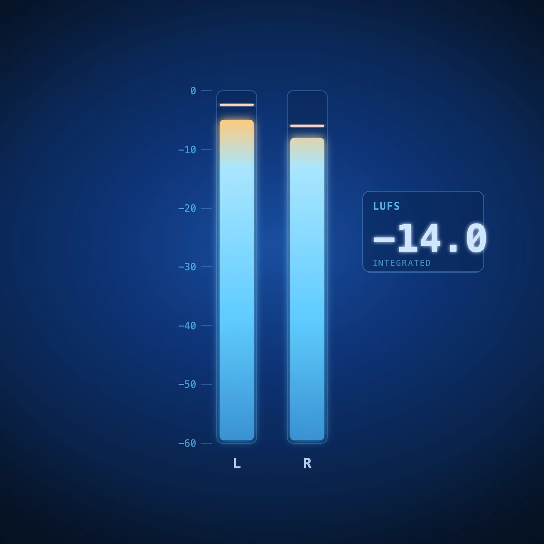 Audio metering in music production